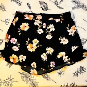 Floral high waisted shorts